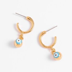 Medium earrings in blue Turkish gold bath 🧿